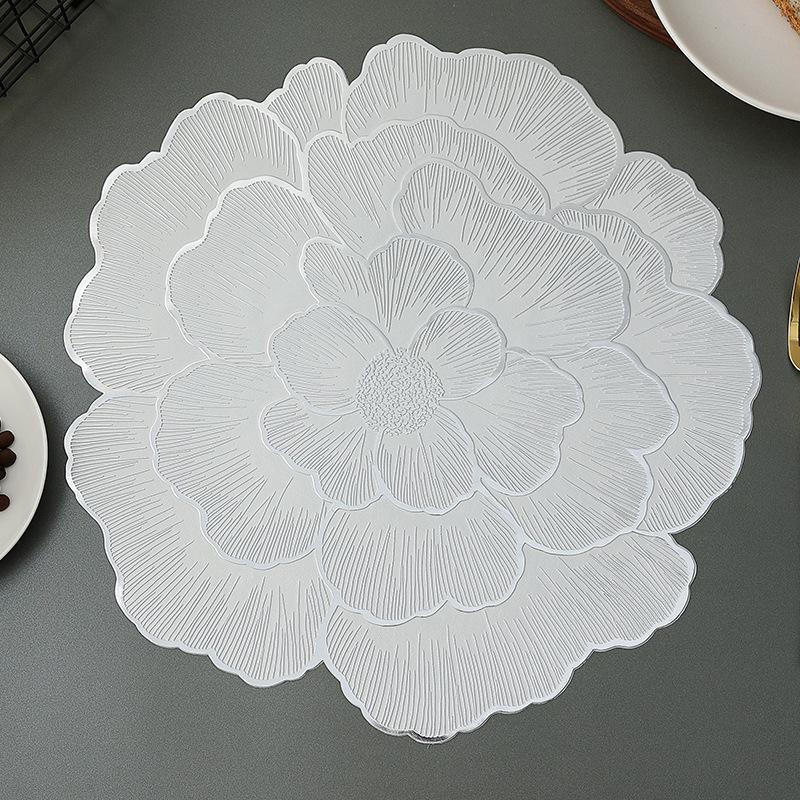 Creative Rose Placemat Nordic Style Table Decoration Mat Gold-plated Home Coaster PVC Non-slip Waterproof Placemat