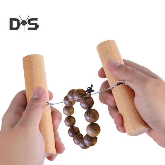 2 Pcs Wood Knot Grippers for Silicone Beads DIY Crafts Tightening Knots Puller Tool for Beads Wristlets Keychains Bracelets