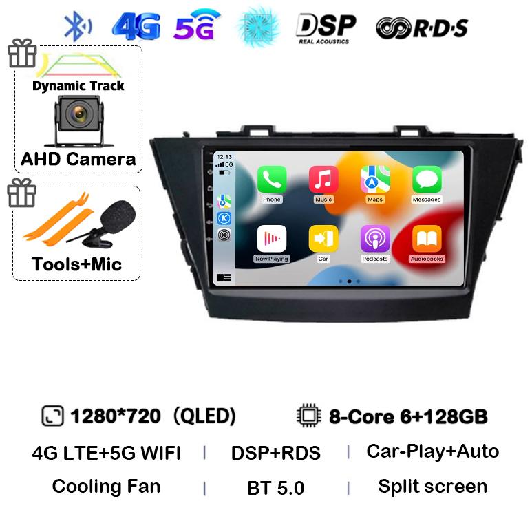 Android 14 Carplay For Toyota Prius Plus V Alpha 2012 2013 2014 2015 2016 2017 LHD/RHD Car Radio Multimedia Player Stereo GPS BT