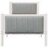 Bed Frame in White and Light Grey 75 x 190 cm Solid Pine Wood