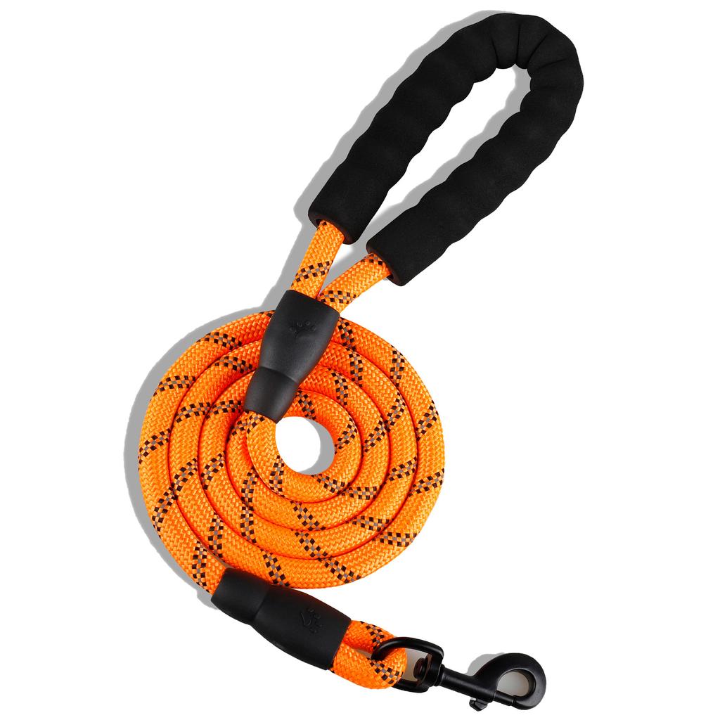 Reflective Dog Leash With Comfortable Padded Handle - Double Heavy Duty Traction Rope For Strong Dogs - Enhance Safety And Contr