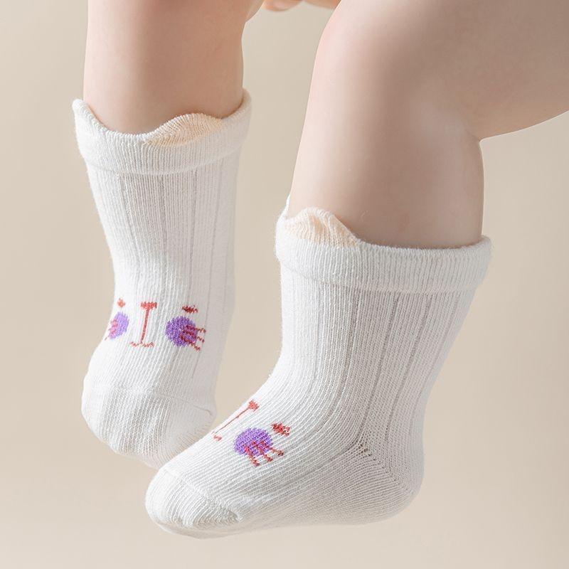 Cartoon Bear Baby Mesh Socks Spring Breathable Toddler Short Sock Solid Color Children Kids Boy Girl Soft Cotton Sox M белый
