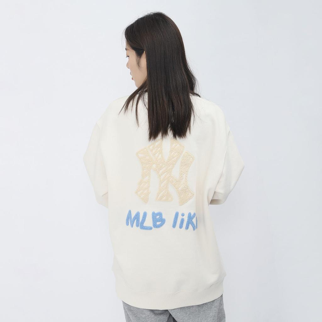 MLB Sweatshirts Unisex Cream Crew Neck Moderate Regular 3AMTEC114-50CRS