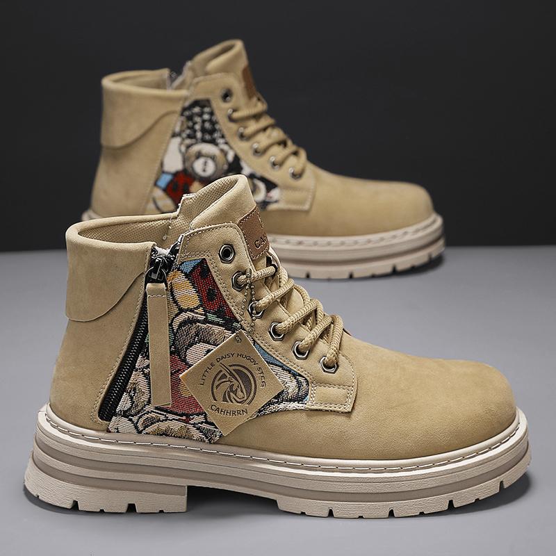 Fashion CYYTL Mens Boots Ankle Cowboy Combat Winter Tactical Motorcycle Chelsea Casual Leather Shoes Work Outdoor Hiking Designer Luxury