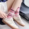 Socks Pure Cotton Striped Medium Tube Socks College Style Spring And Autumn Thin Sports Sweat-Absorbing Deodorant Stacking Socks Women