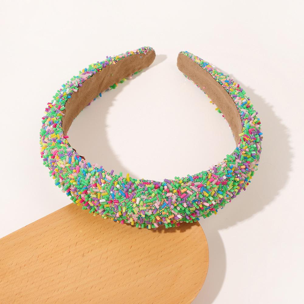 European and American Resin Wide-brimmed Headband Candy-colored Sponge Hair Hoops Women's Temperament Hairband Fashionable Hair