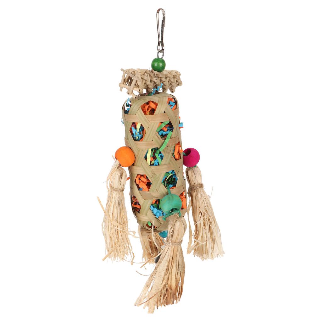Foraging Shredding Bird Toys Bamboo Woven Corn Silk Relieve Boredom Parrot Chewing Toys for Cockatiel Parakeets
