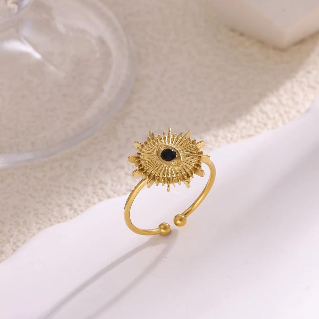 Gold Color Beautiful Eye Style Adjustable Rings For Women Stainless Steel Fashion Punk Anillos Daily Party Jewelry Ring Gifts