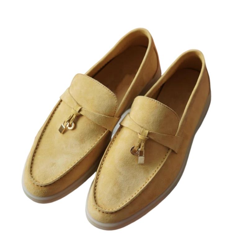 High-Grade Sheepskin Wear-Resistant Casual Loafer Shoes Couple's Loafers Customizable Colors Available A040224