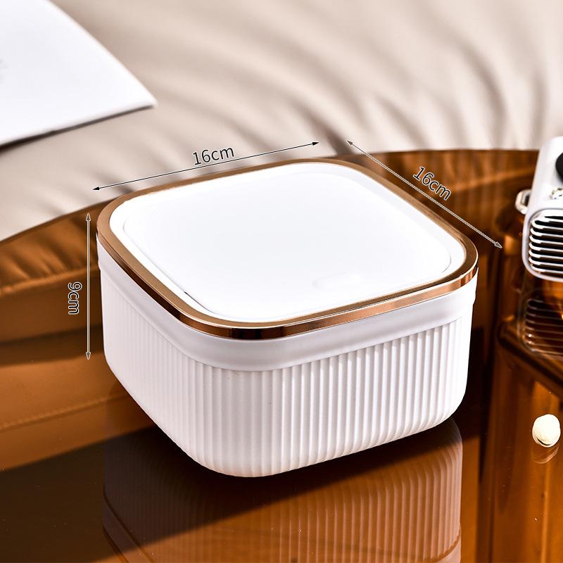 Mini Desktop Trash Can with Pop-Up Lid for Office and Home