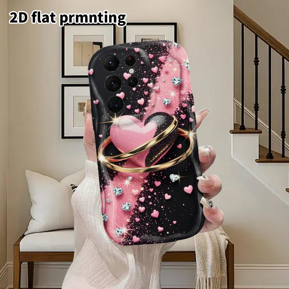 Phone Case: 2D Flat Samsung Galaxy A34 A35 M05 M06 S20 S22 S21 FE Plus 5G Protective Case, Couple Style, Double Heart, Christmas and Halloween Gift