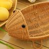 Plastic Snack Fruit Plate Fish Shape Woven Storage Basket Durable Bread Basket  Dining Table