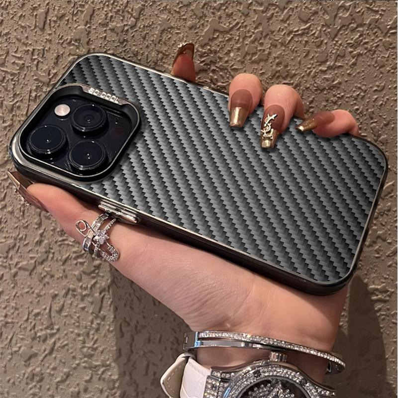 Fortschrittliche Carbonfaser-Muster Handyhülle Für iPhone 16 15 14 13 12 11 Pro Max X XR XSMAX 8 7 Plus Candy Matt Stoßfeste Hülle