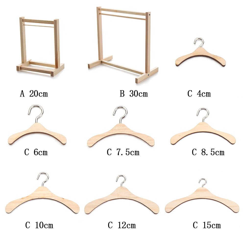 Mini Appendiabiti in Legno Appendiabiti Porta Sciarpe Vestiti per Bambole Giocattoli Morbidi Porta Sciarpe Organizzatore per Vestiti Appendiabiti per Bambole