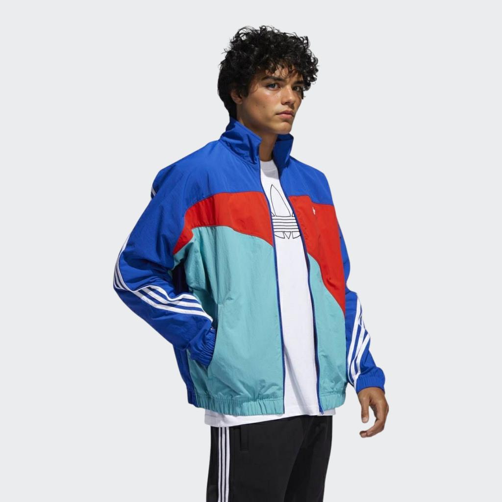 adidas Originals Spliced Windbreaker Sports Jacket Men Outerwear Royal-Blue FM1580