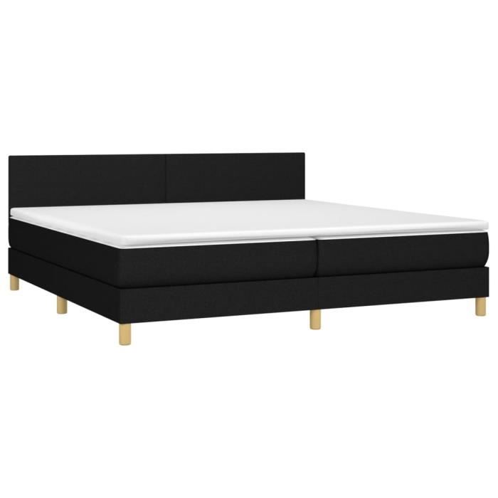 3140483 vidaXL Divan Bed with Mattress Black 200x200 Cm Fabric