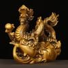 Ornament All Copper Zodiac Fu Lu Gourd Dragon Mythical Beast Large Home Office Desktop Decoration