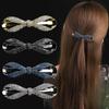 Clip de Primavera de Circonita Blanca Flor de Pedrería Brillante Clip Superior Clip Horizontal Elegante Adorno para el Cabello de Moda para Madres