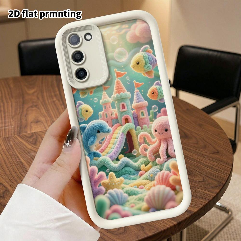 Phone Case: 2D Flat, Suitable for Samsung Galaxy A34 A35 M05 M06 S20 S22 S21 FE Plus 5G Protective Case, Underwater Castle Kingdom, Perfect Christmas 