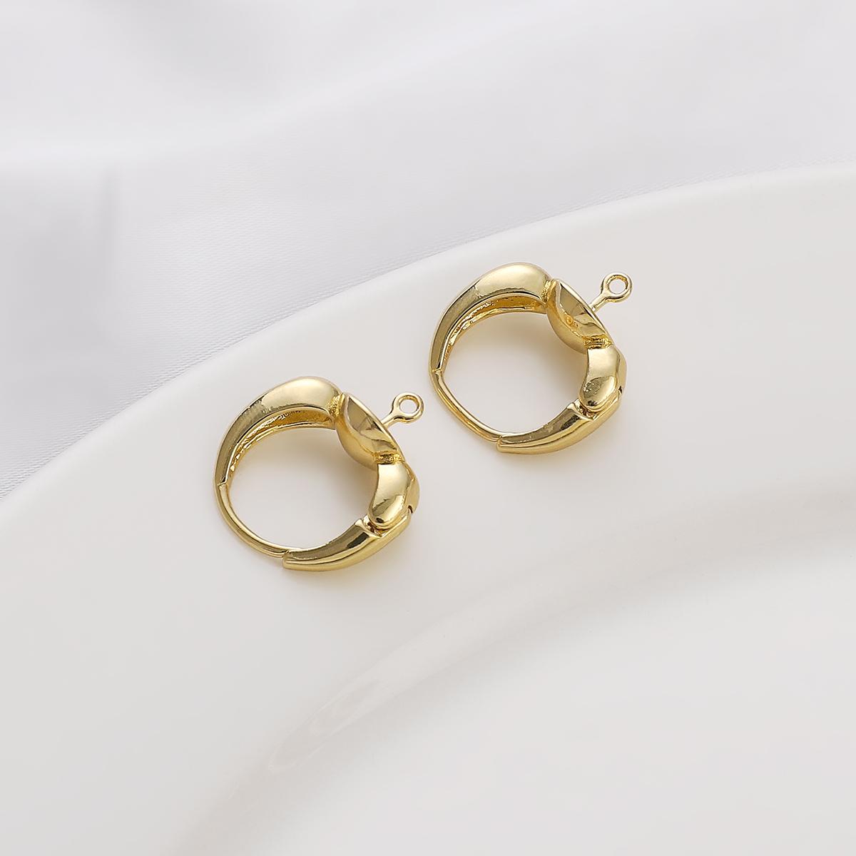 

1 пара латунных серег с застежкой, серьги с крючками для модных женщин и девочек, изготовление сережек 16mm 2pcs/bag