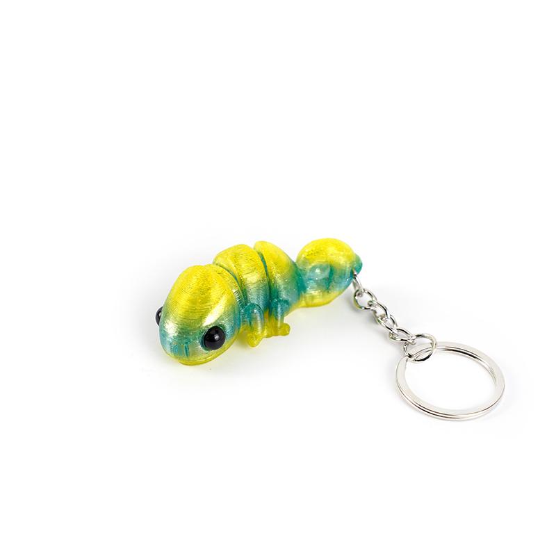 Creative 3D Printing Chameleon Keychain Pendant Multi-Joint Movable Simulation Animal Bag Charm Accessories Kids Gift Toys