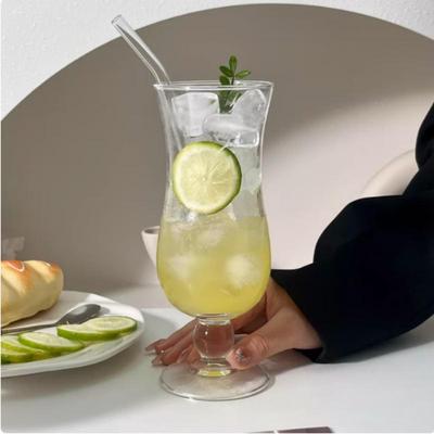 Hurricane Cocktail Glass Set with Straws