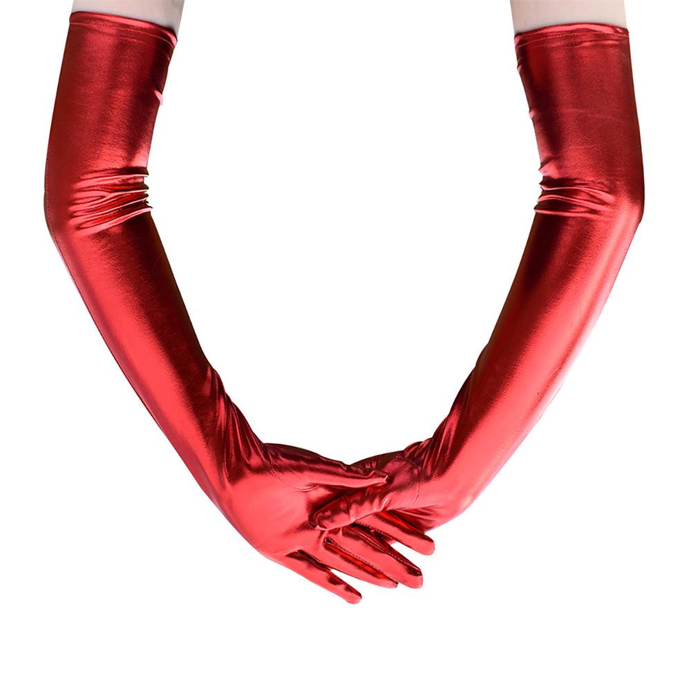 Patent Leather Sexy Women 53cm Long Gloves Party Opera Clubwear Nightlub Dance Performance Cosplay Clothing Accessories