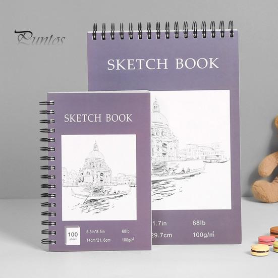 A4 Hardcover-Skizzenbuch, spiralförmig, drahtgebunden, 100 Blatt, säurefrei, dickes Papier, für Künstler, Kunststudenten, Skizzieren, Zeichnen, Schreiben, Skizzenbuch, Künstlerbedarf