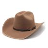 Cowboy Hat Felt Top Hat Western Gentleman'S Hat Felt Hat Jazz Hat Men'S Winter Hat