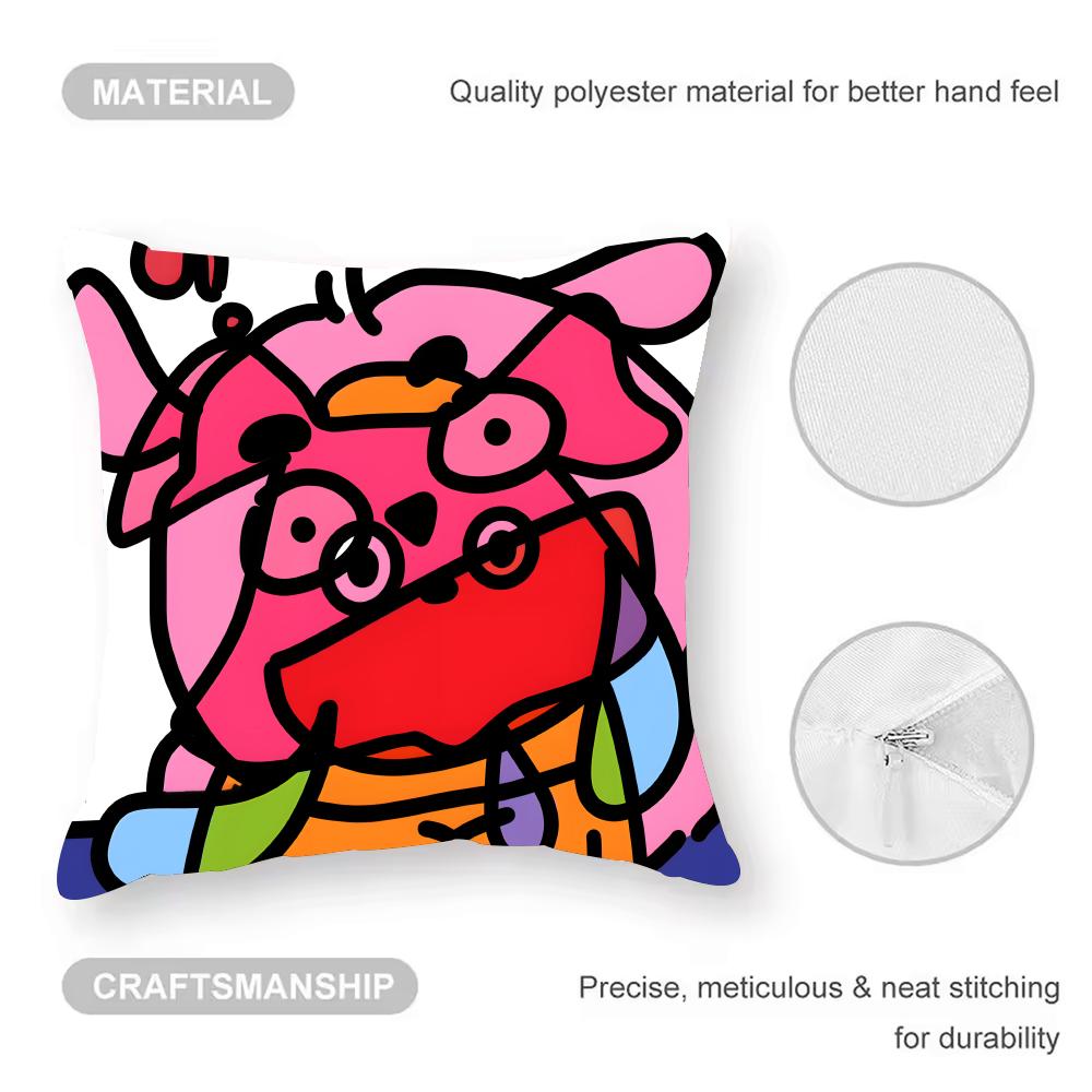 Weird Expression Doodle Cushion Cover Pattern Printed Pillowcase For Living Room Sofa Cushion Cover & Bedroom Decor