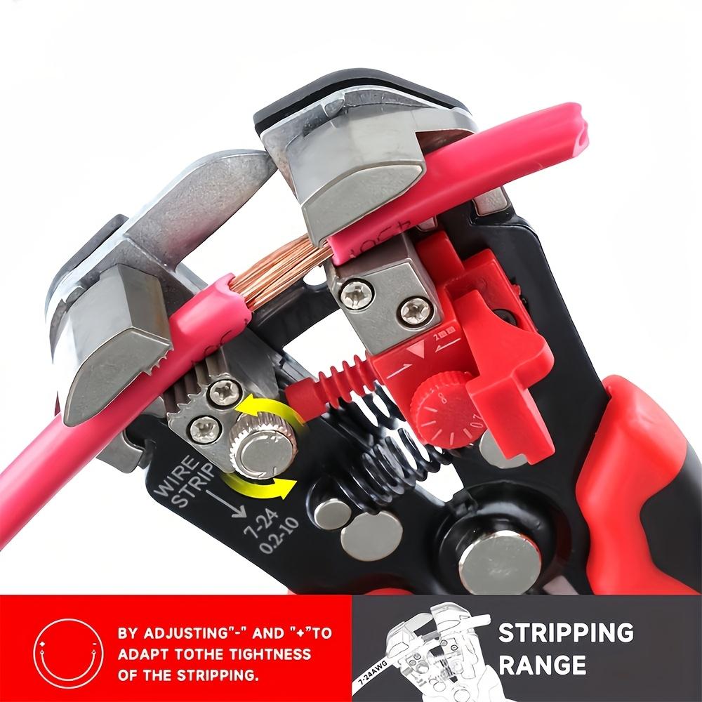 An electrician-specific automatic wire stripper with multifunctional wire stripping range24-10AWG/0.2-6cm²Electrician's cable stripping pliers,