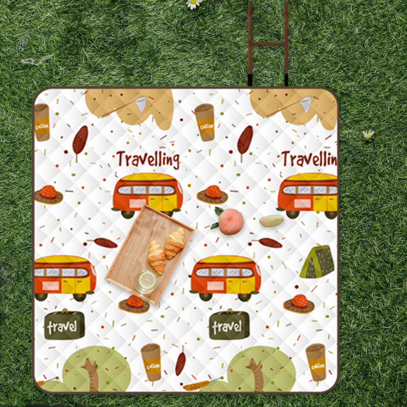 

Picnic Blanket Beach Mat Portable Versatile 2MX2M Water Resistant Camping Foldable for Travel