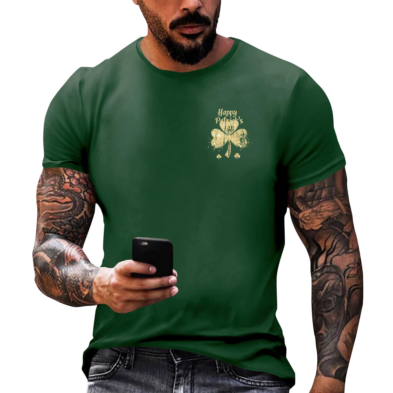 

улица. Принт ко Дню Патрика - мужская повседневная футболка с круглым вырезом и короткими рукавами XXL