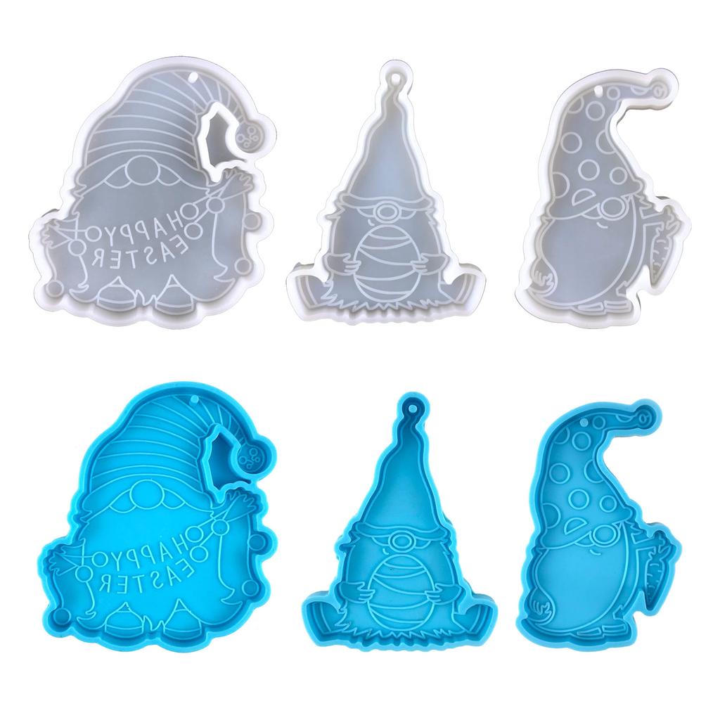 Shiny Glossy Silicone Resin Molds Easter Dwarf Keychain Mold DIY Keychain Pendant Jewelry Epoxy Resin Crafting Molds