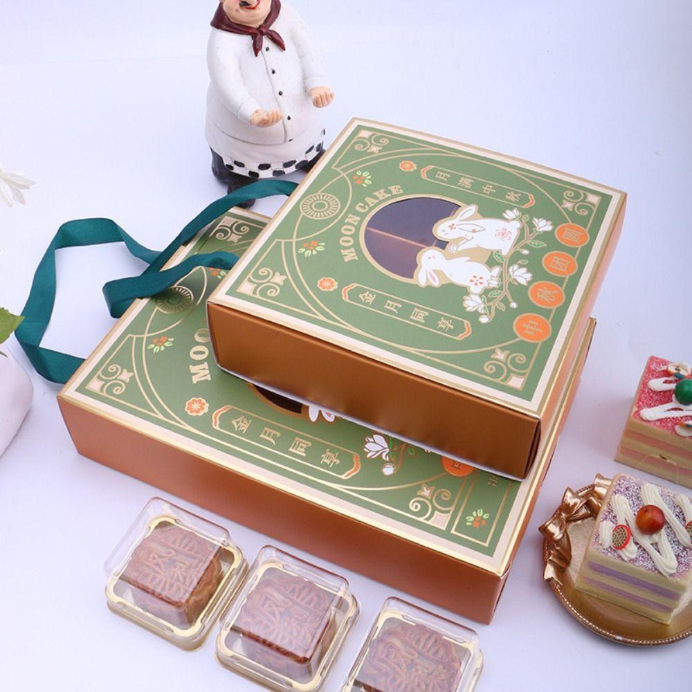 Handmade Dessert Gift Box Bronzing Process Mooncake Packaging Boxes Durable   Guest Party