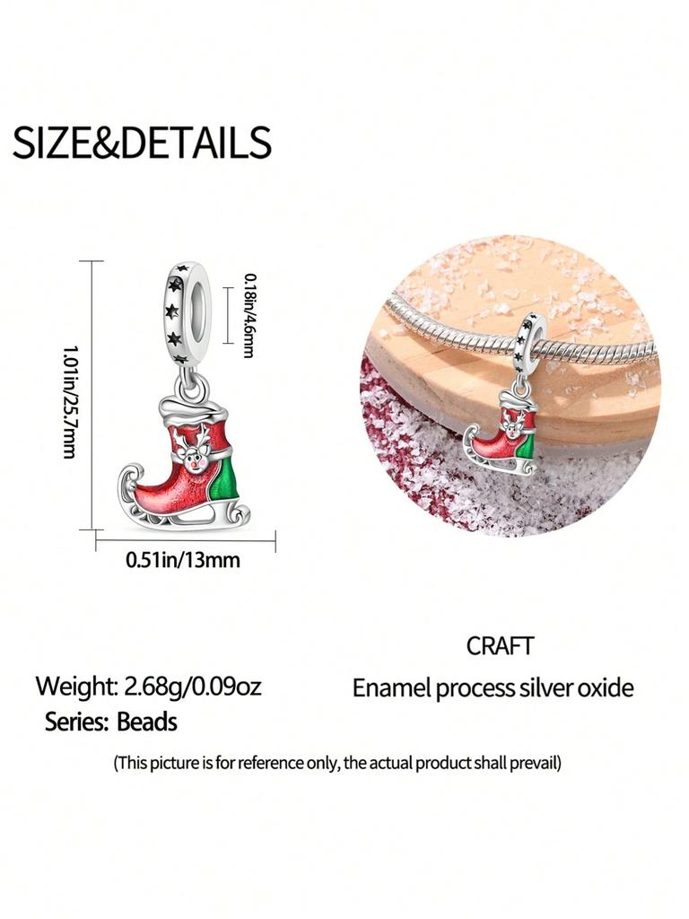 Charms Plata Copper Colors Christmas Gift Strawberry Boots Bead Pendant For Original Bracelet For Women Diy Jewelry Love Gift