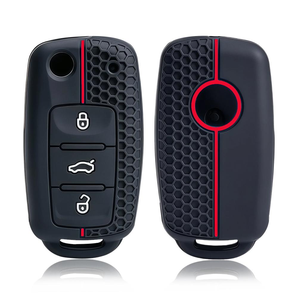 Keychain Protect For VW Passat Jetta Golf 6 7 Polo Caravelle For Skoda Octavia A5 Fabia Seat Arona Ateca Silicone Car Key Case