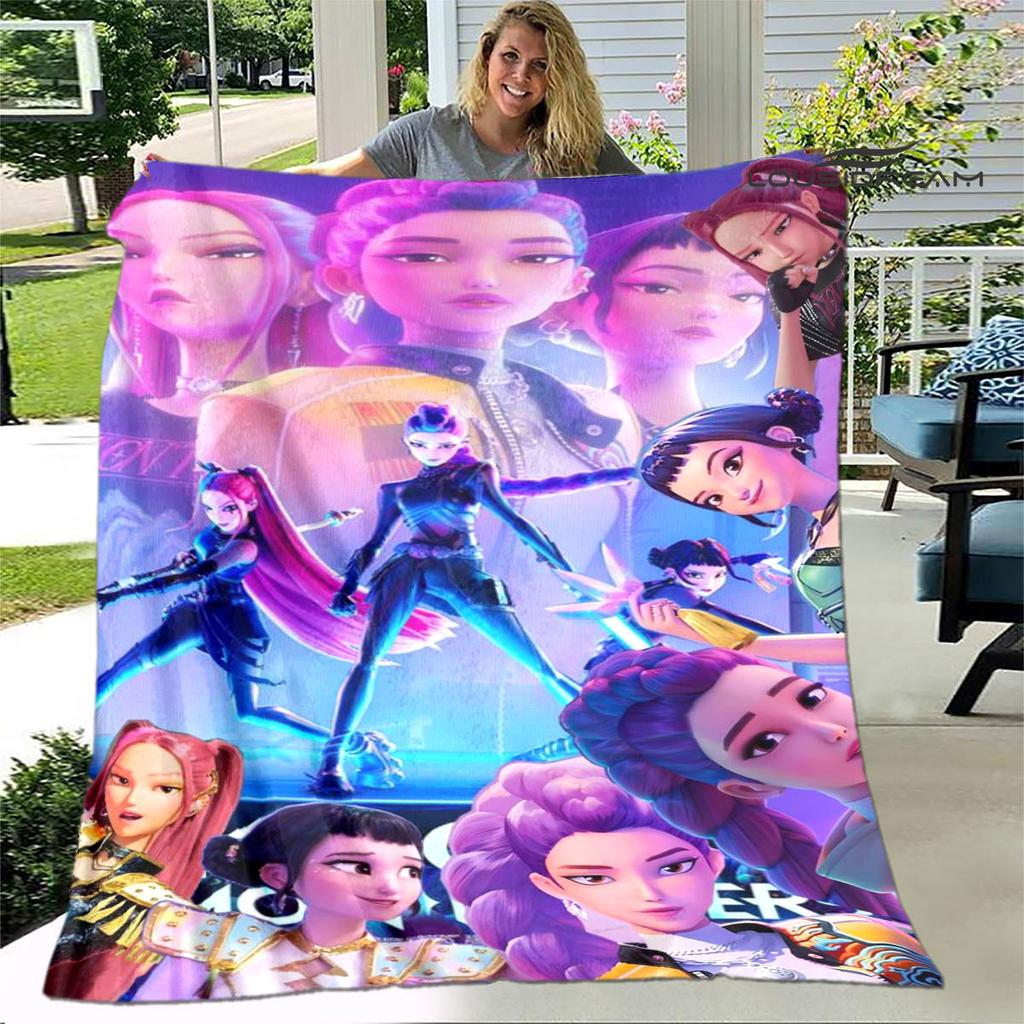 3D KPop Demon Hunters Cartoon blanket Warm blankets Soft and comfortable blanket Home Travel Blankets bed linings Birthday Gift