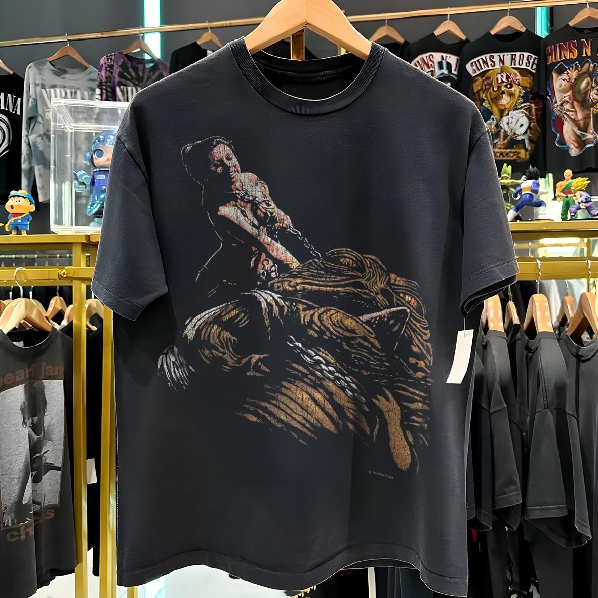 1996 Leia And Jabba The Hutt Star Wars Promo T-Shirt Black XXL XL