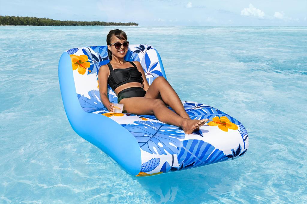 Bestway 155 x 96cm Blissful Drifter Fabric Lounge Float for Adults (SeaPool) 43402