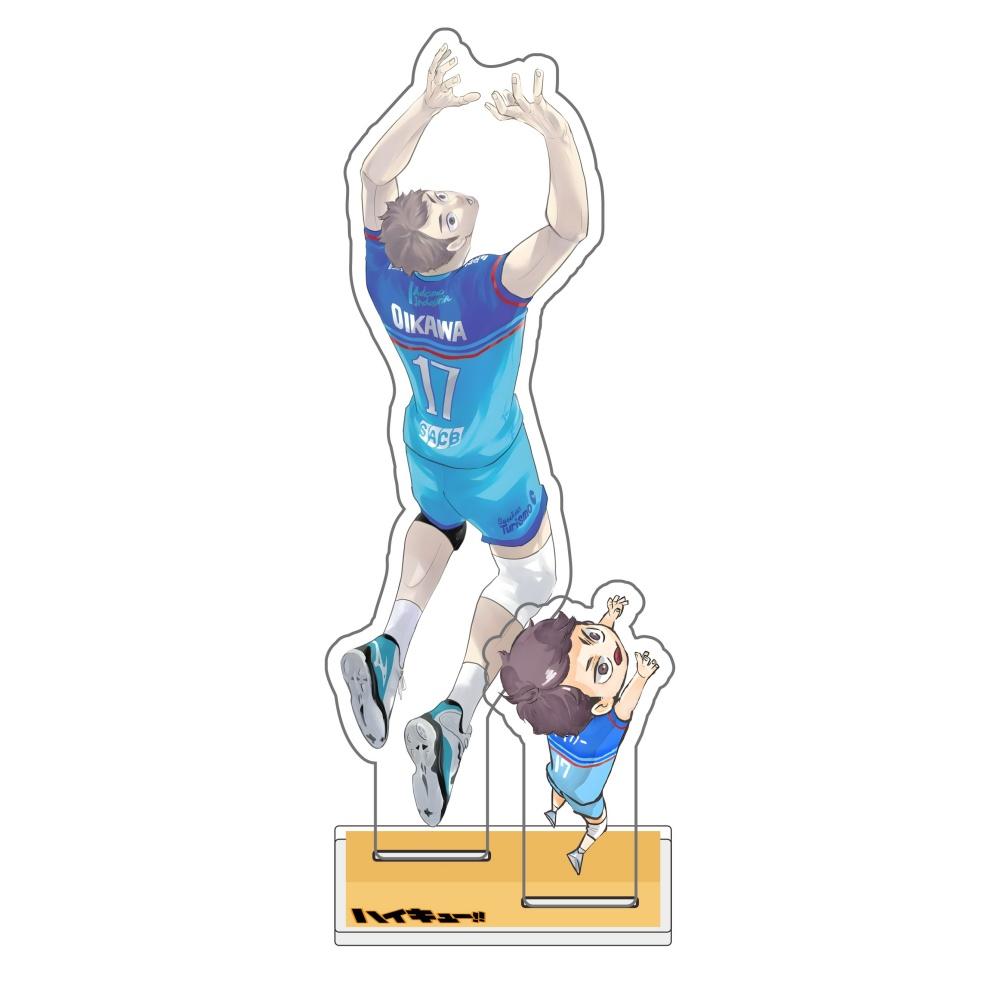 Anime Volley-ball Garçon Double Insertion Support Acrylique Porte-clés Shoyo Hinata Tobio Kageyama Kenma Kozume Tooru Oikawa Décoration de Bureau 15 cm