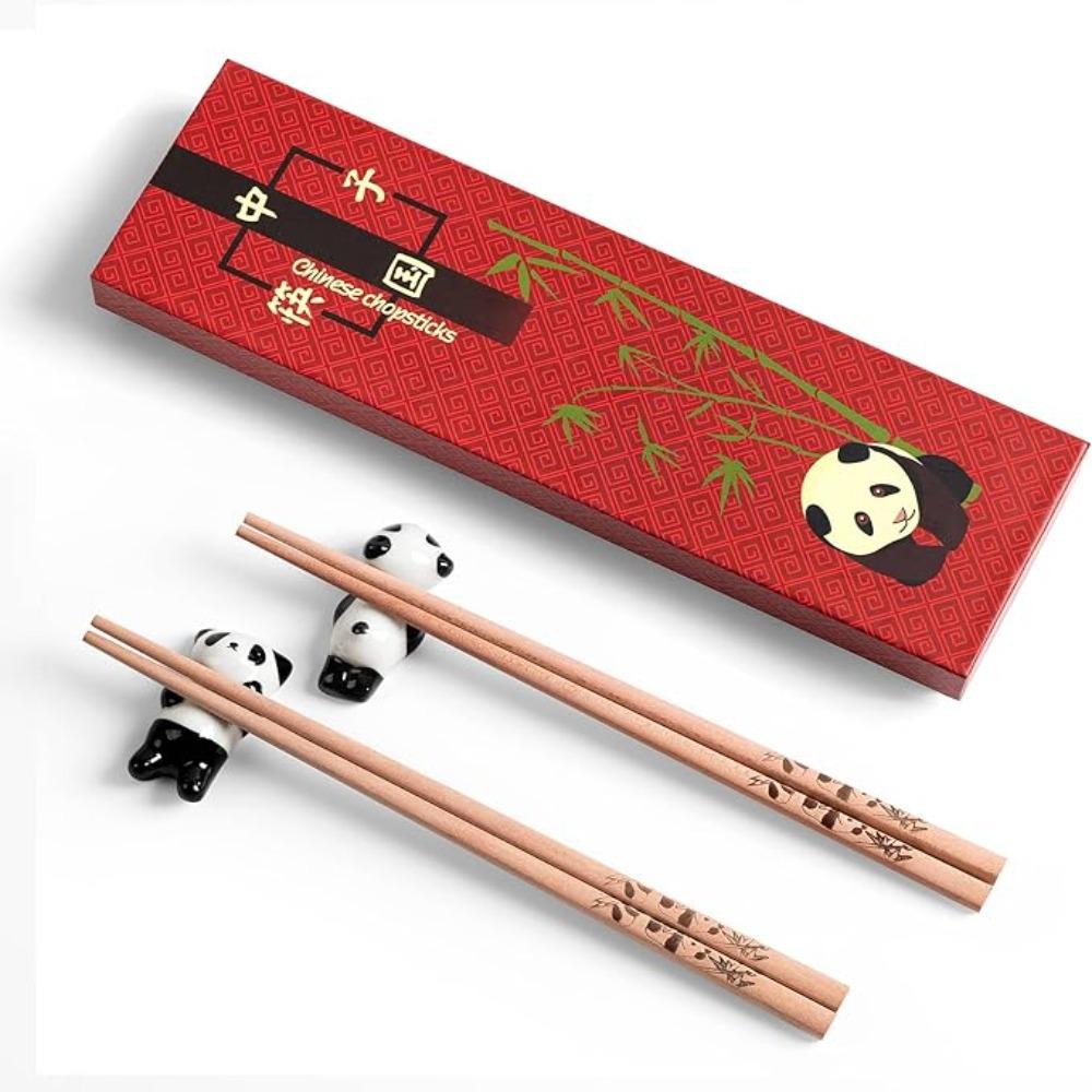 

2 Pair Non-slip Chinese Chopstick With Chopstick Rest Sushi Chopsticks Noodle Style F