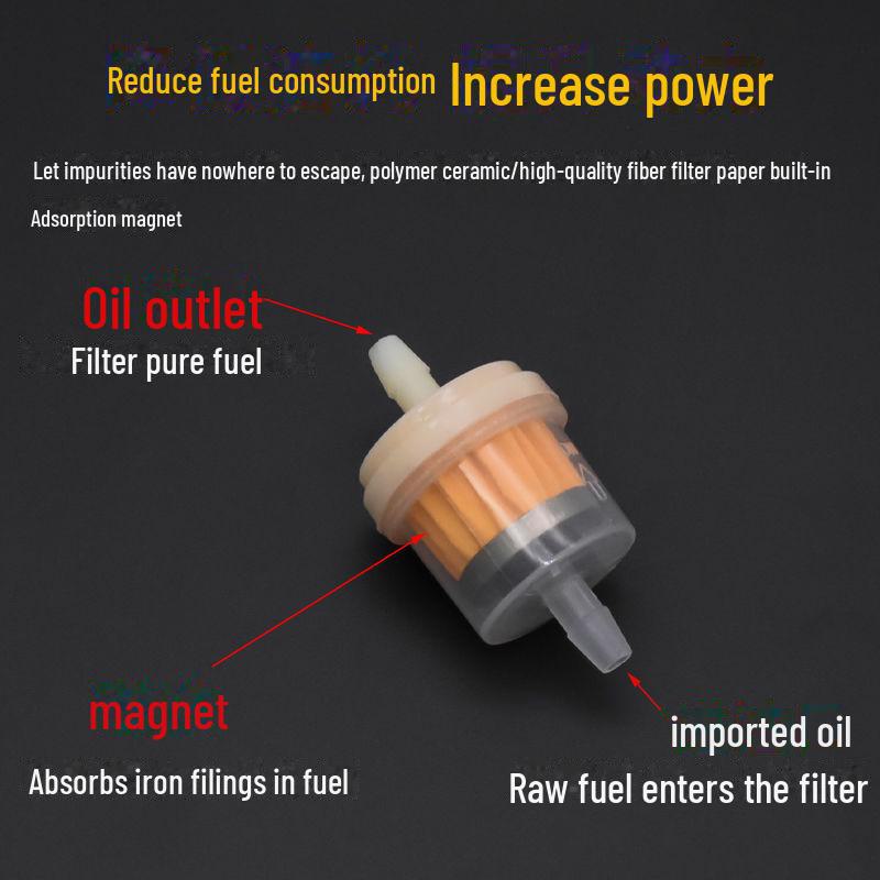Universal Motorcycle Gasoline and Oil Filter with Magnet and Ceramic Cup Booster