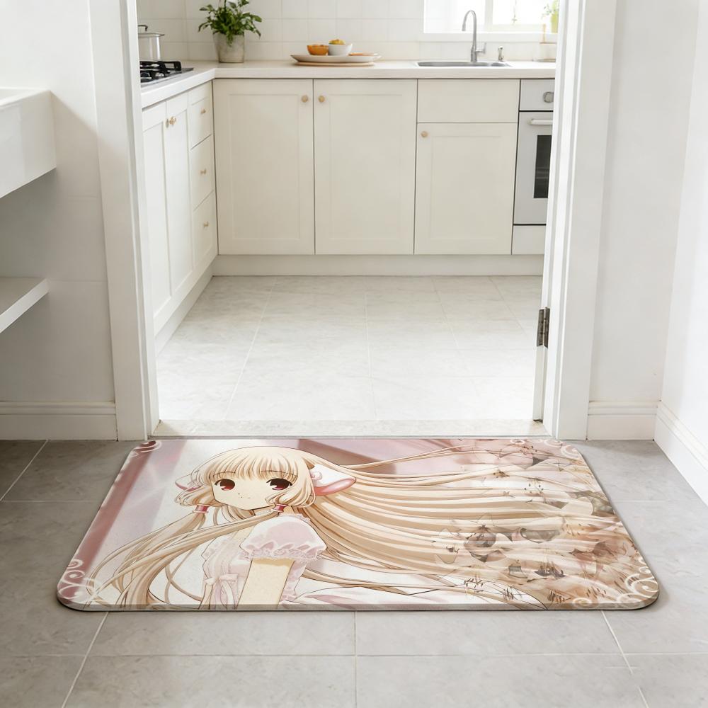 decorate-Chobits Floor Mat Non-slip Quick-dry Diatomaceous Earth Bath Mat, Absorbent Doormat