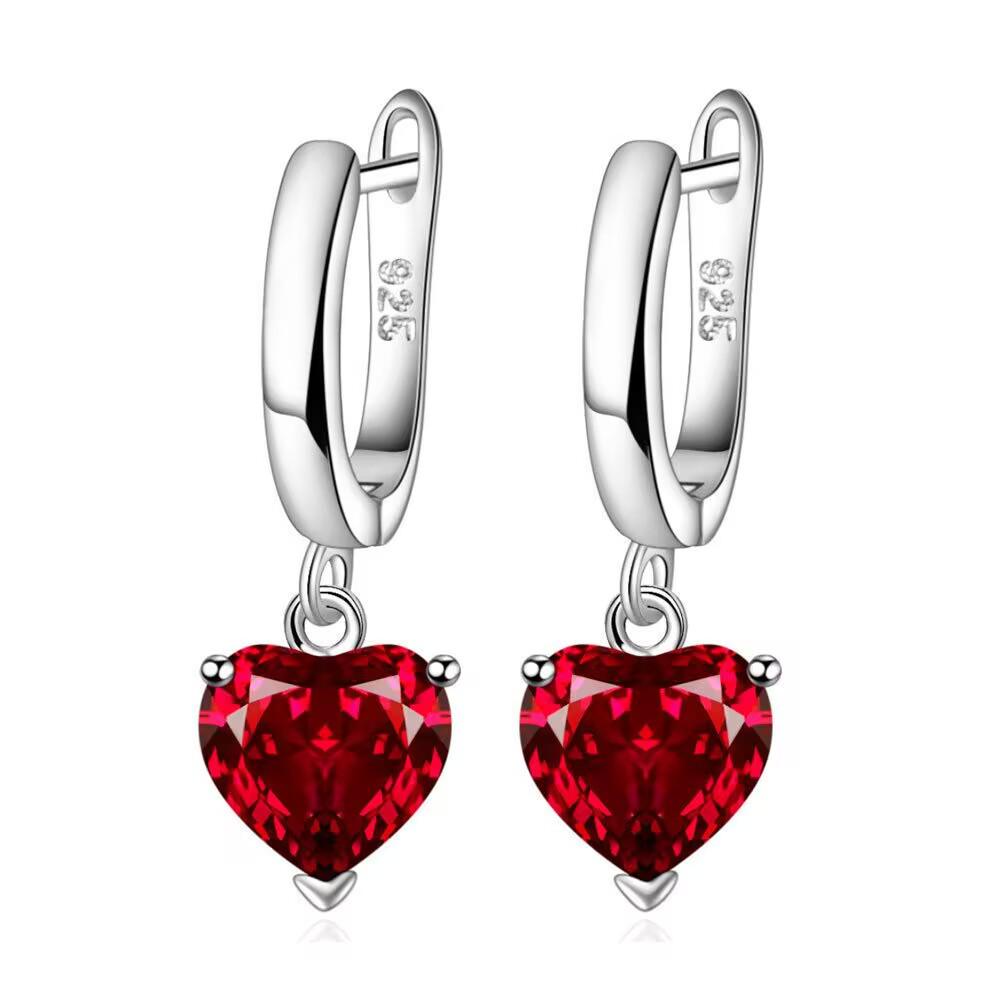 Heart-Shaped Zircon Jewelry Set: Earrings, Necklace & Open Ring - Elegant and Luxurious Fashion Accessories