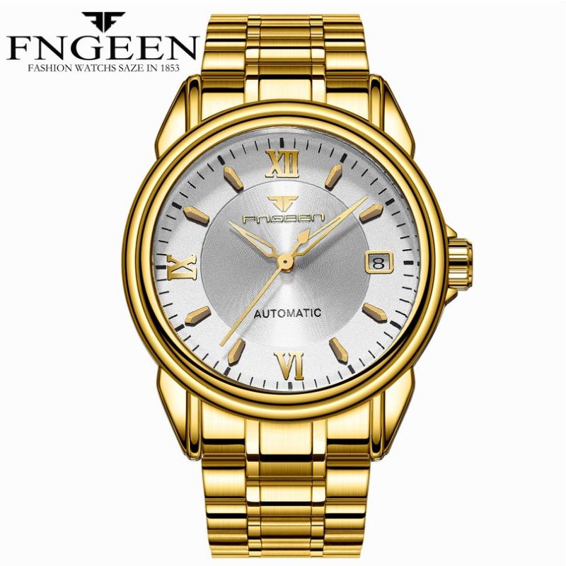 Top brand mechanical watch old man luminous waterproof digital steel belt automatic mechanical watch