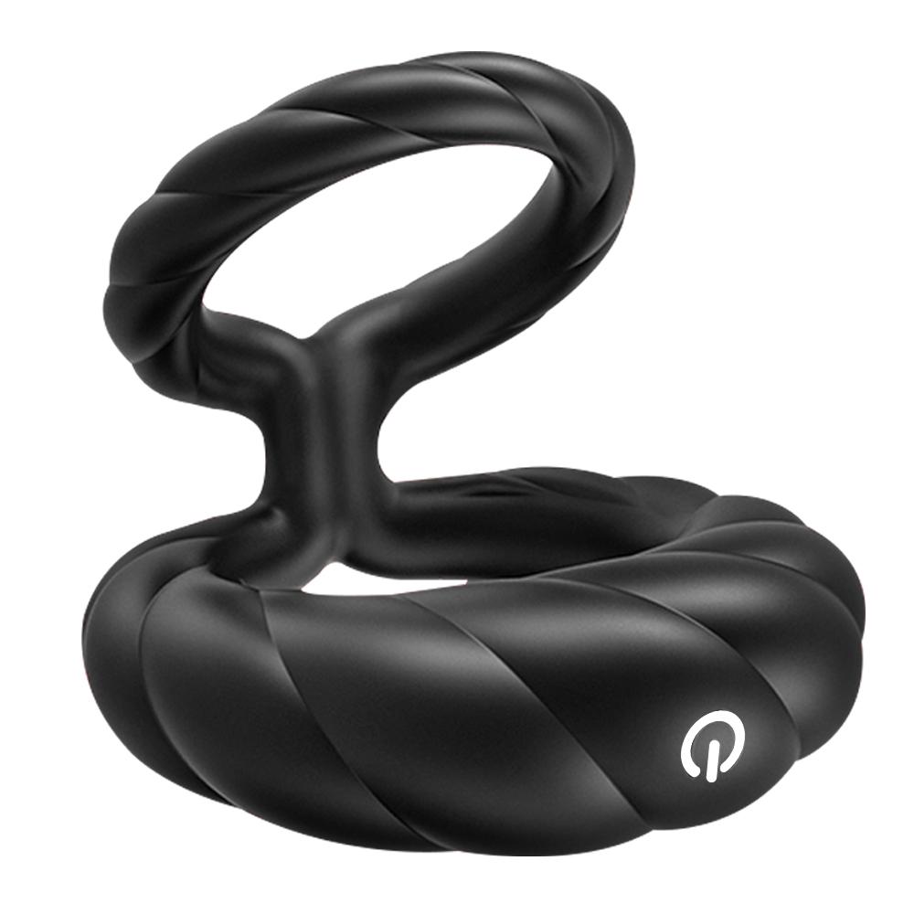 Doppelring Penisring Vibrator mit 10 Vibrationen APP-Steuerung Verzögerte Ejakulation Erhöhte Lust Männliches Erwachsenen Sexspielzeug