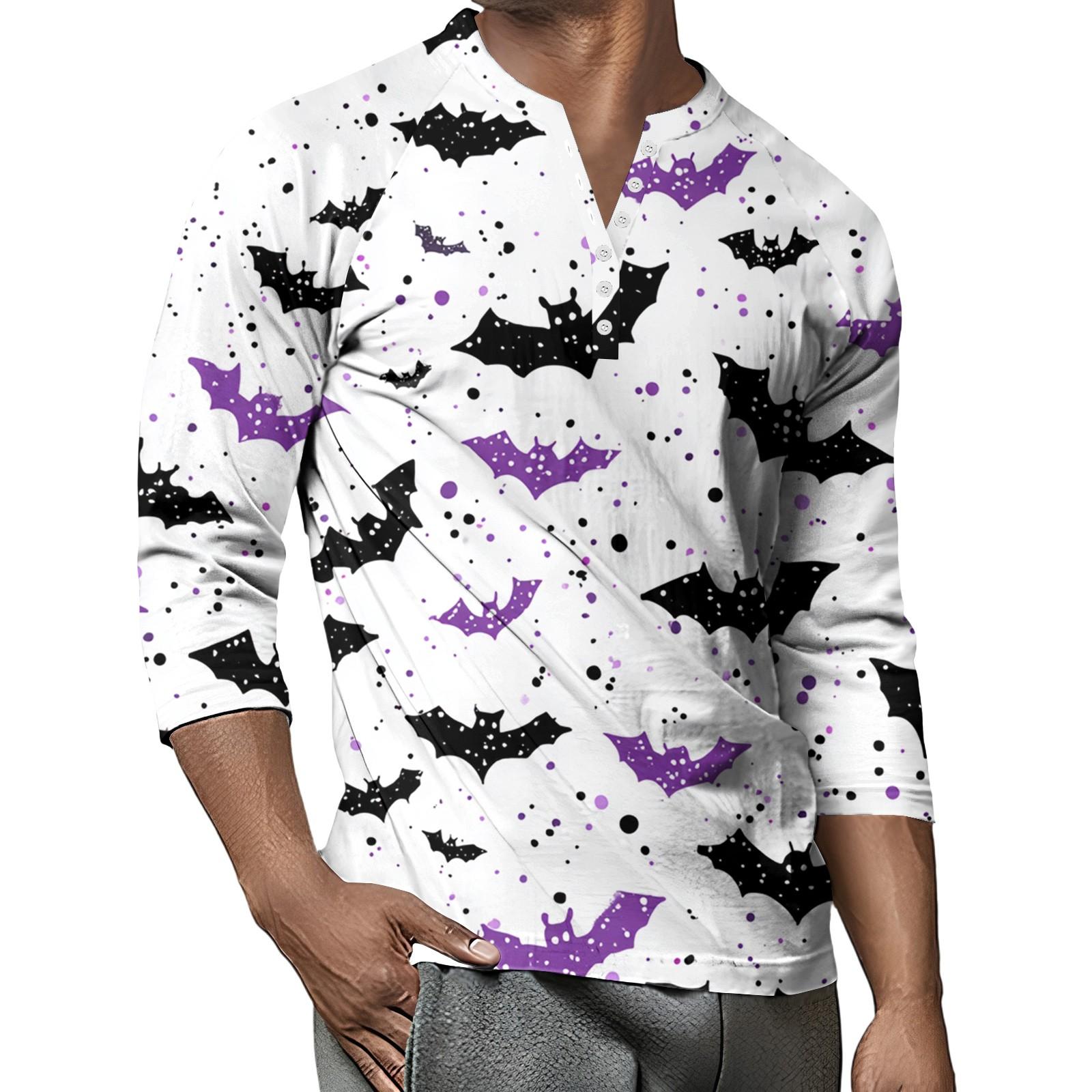 

Мужской контрастный топ реглан на пуговицах с рукавом 3/4 XXL