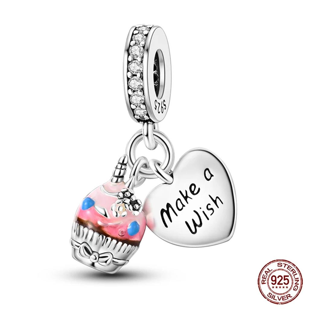 Brand New Copper Metal Bunny Bear strawberry birthday cake Bead Components Charm Bead Components Bead Components Compatible With Authentic Original