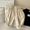 Autumn Boys Casual Pants Girls Solid Color Loose Radish Pants Kids Cotton High Waist All-match Trousers for Girls Outfits
